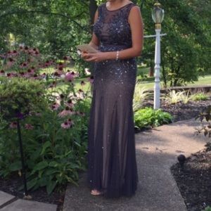 Adrianna Papell Navy Asymmetrical Dress